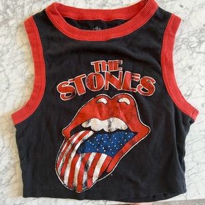 Vintage Inspired Rolling Stones Crop Top